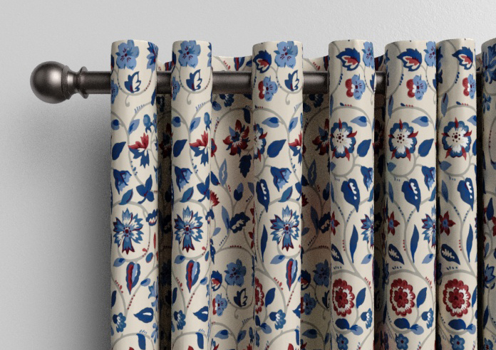 Land & Shore Esther, Blue Red - Made to Measure Curtains - Image 12